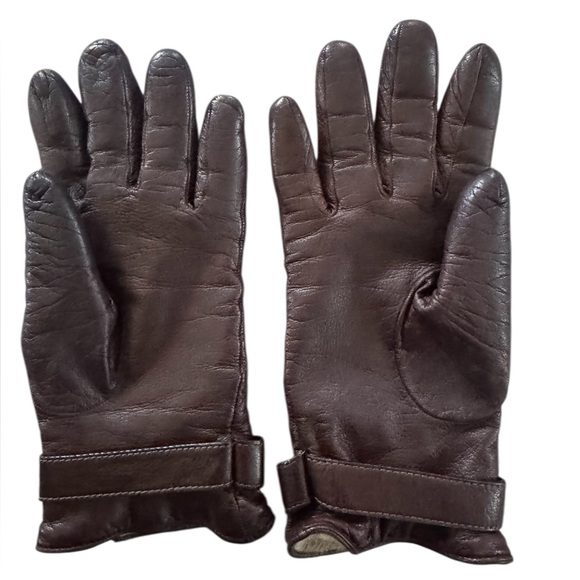 Gucci Brown Leather Gloves - Picture 3 of 6